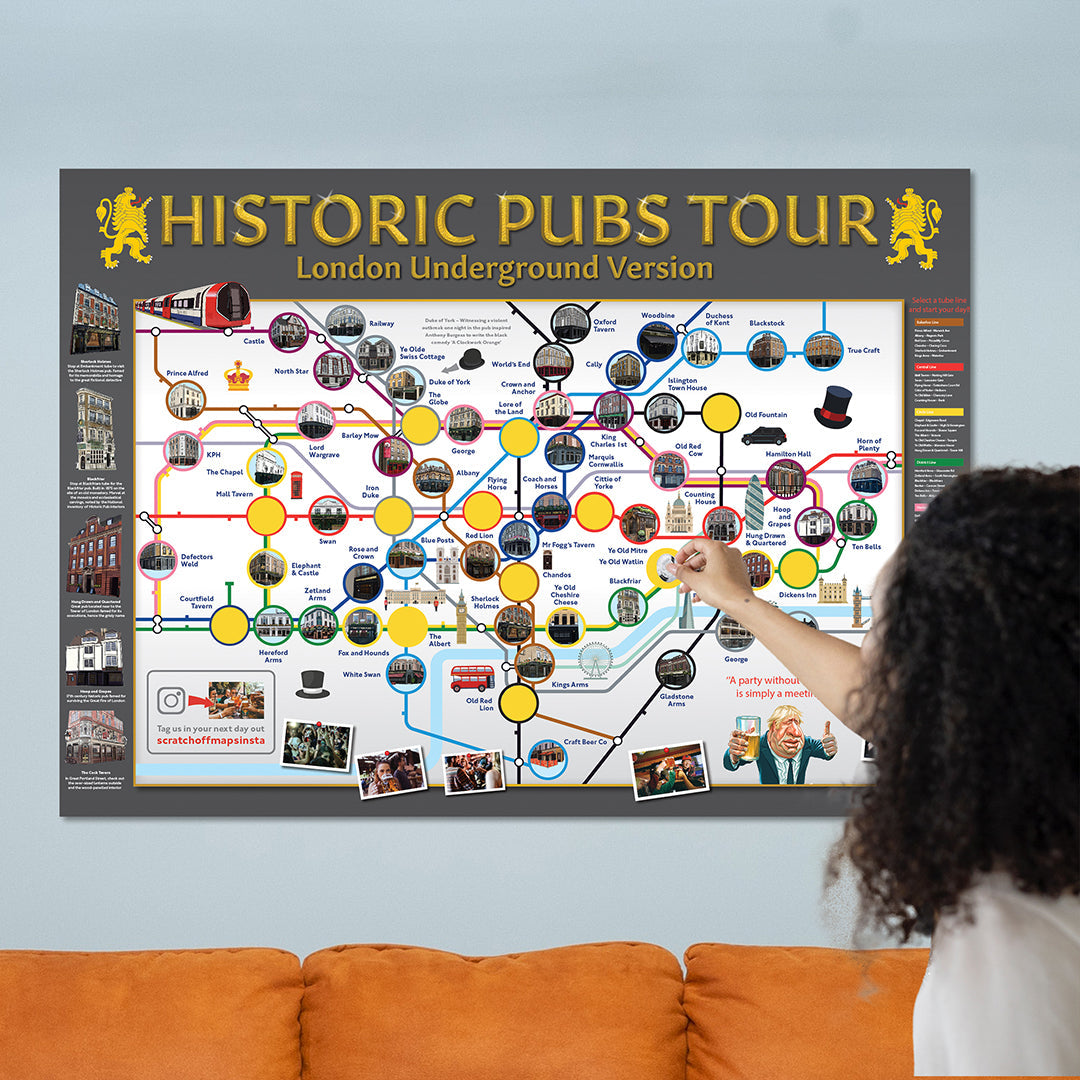 Carte des pubs historiques de Londres : un cadeau idéal