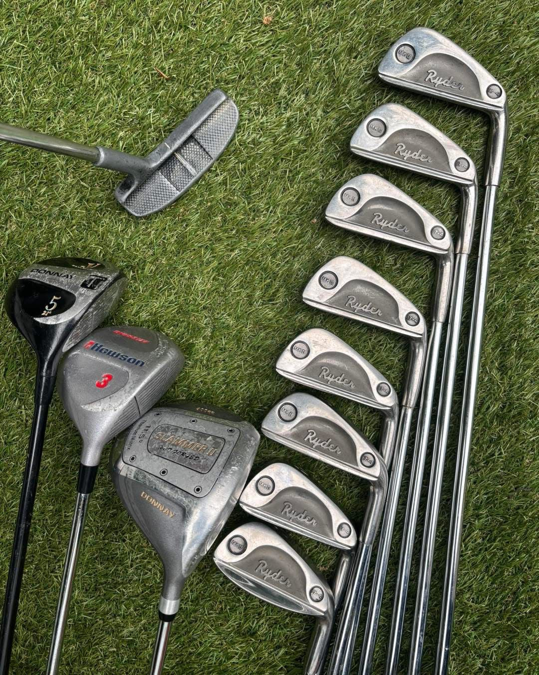 Ryder Mk 2 Irons + Donnay / Howson Woods + Putter + Bag – Full 12 Club Set £94.00 Free Delivery