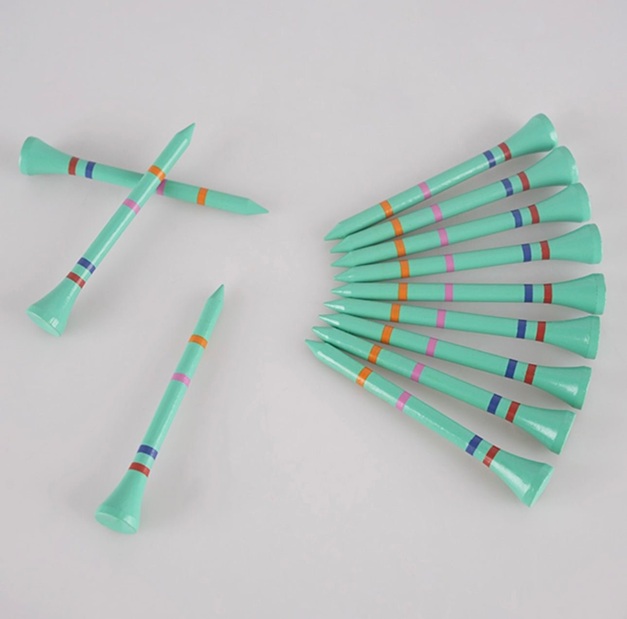 Not A Six Pack- Ice Tee- Not A Castle Tee-Premium 70mm Bamboo Golf Tee With Orange, Pink, Blue & Red Castle Height Indicators-250 Tees
