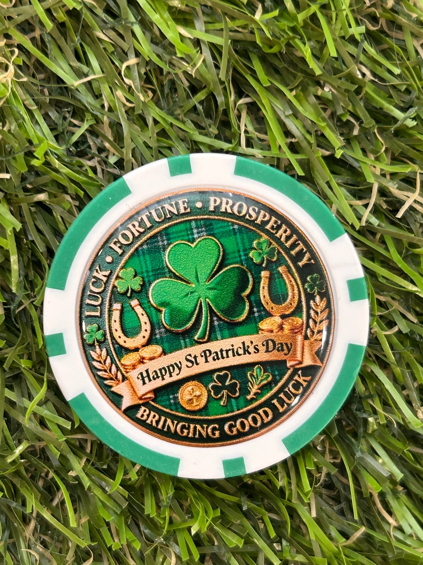 Happy St Patrick’s Day Clay Poker Chip - Golf Ball Marker