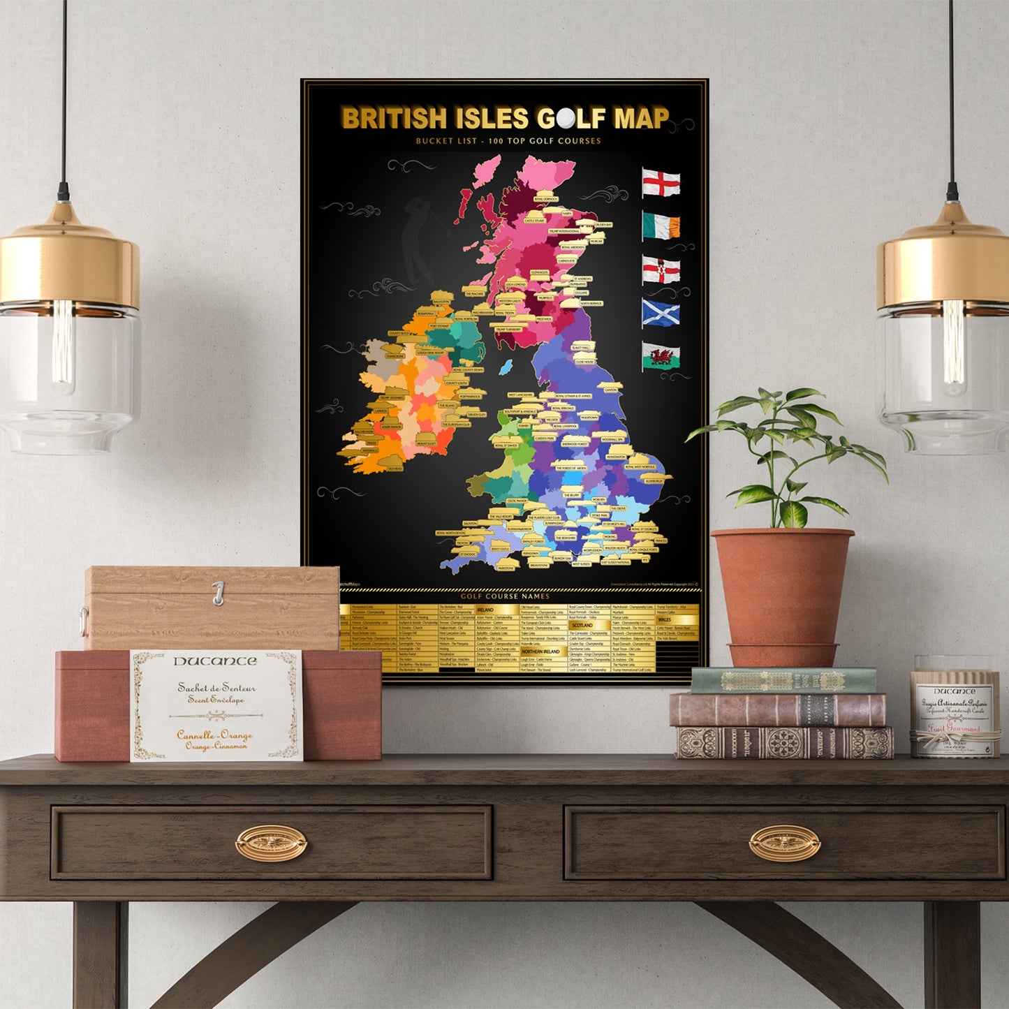 Carte de golf des îles britanniques : un cadeau idéal pour tous les niveaux de golf 🏌️♂️