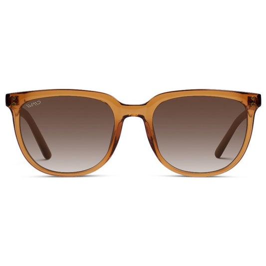 Lunettes de soleil polarisées unisexes ABNER en marron cristal par WMP Eyewear