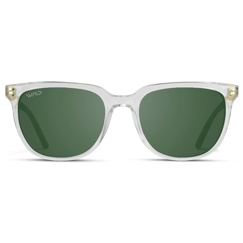 ABNER Unisex Polarized Sunglasses in Glossy Clear Crystal by WMP Eyewear