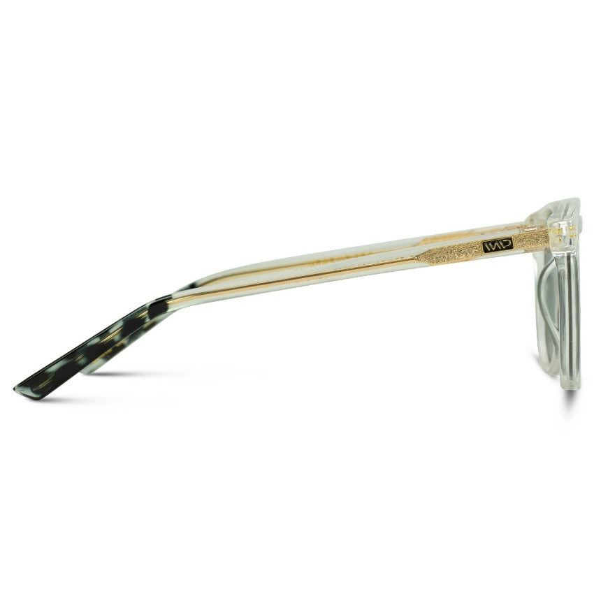 NICK Glossy Clear / Smoke Green Lens by WMP Eyewear