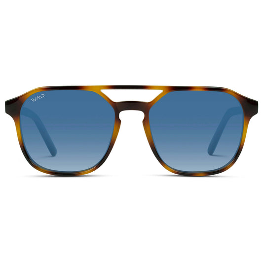 HUNTER Men's Double Bridge Aviator Sunglasses in Whiskey Brown Tortoise by WMP Eyewear