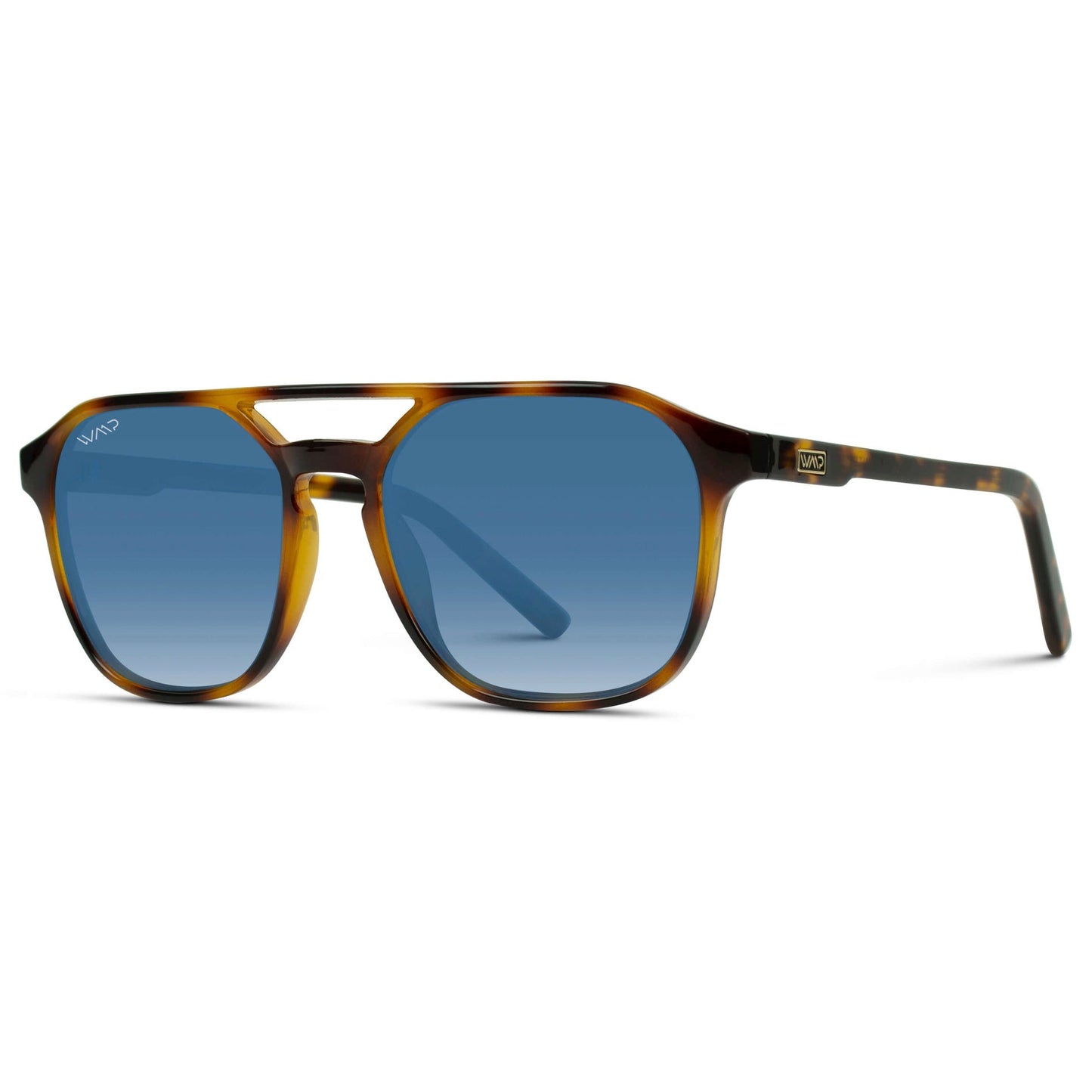 HUNTER Men's Double Bridge Aviator Sunglasses in Whiskey Brown Tortoise by WMP Eyewear