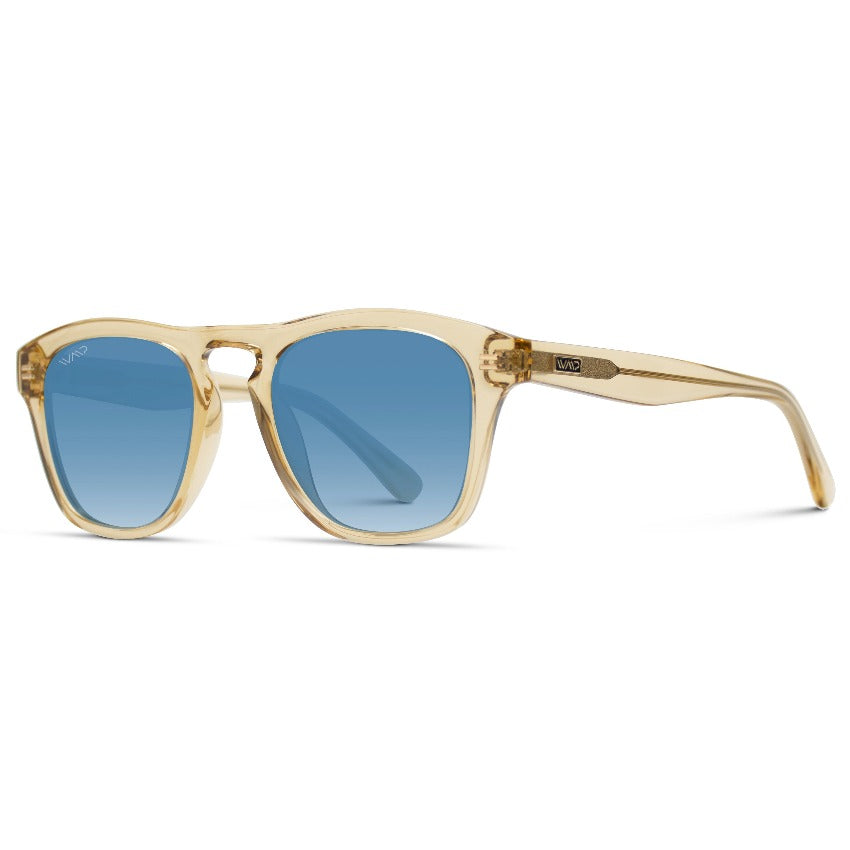 DASH Modern Unisex Sunglasses in Champagne Crystal Blue by WMP Eyewear