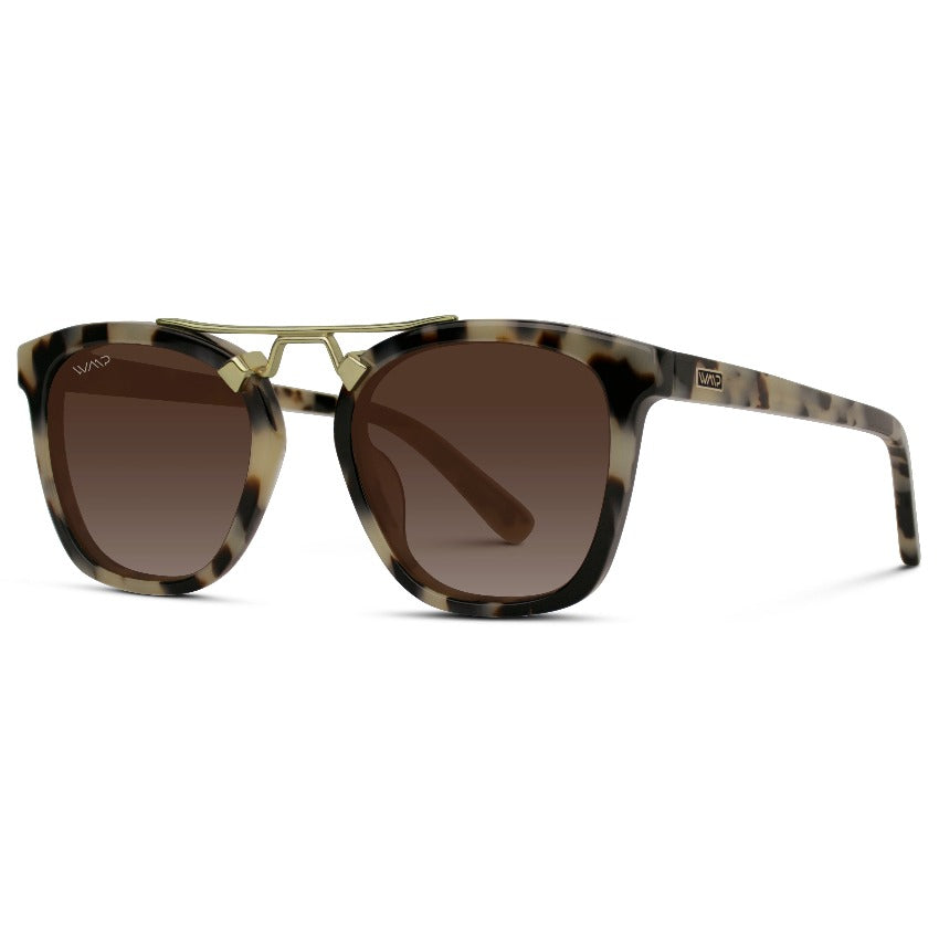 Lunettes de soleil oversize DEMI pour femme, couleur écaille beige, par WMP Eyewear UK