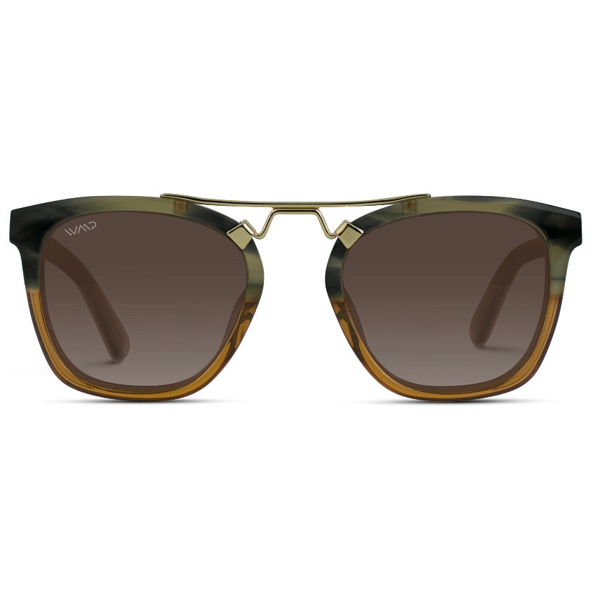 Lunettes de soleil surdimensionnées DEMI pour femme, couleur sauge du désert, par WMP Eyewear