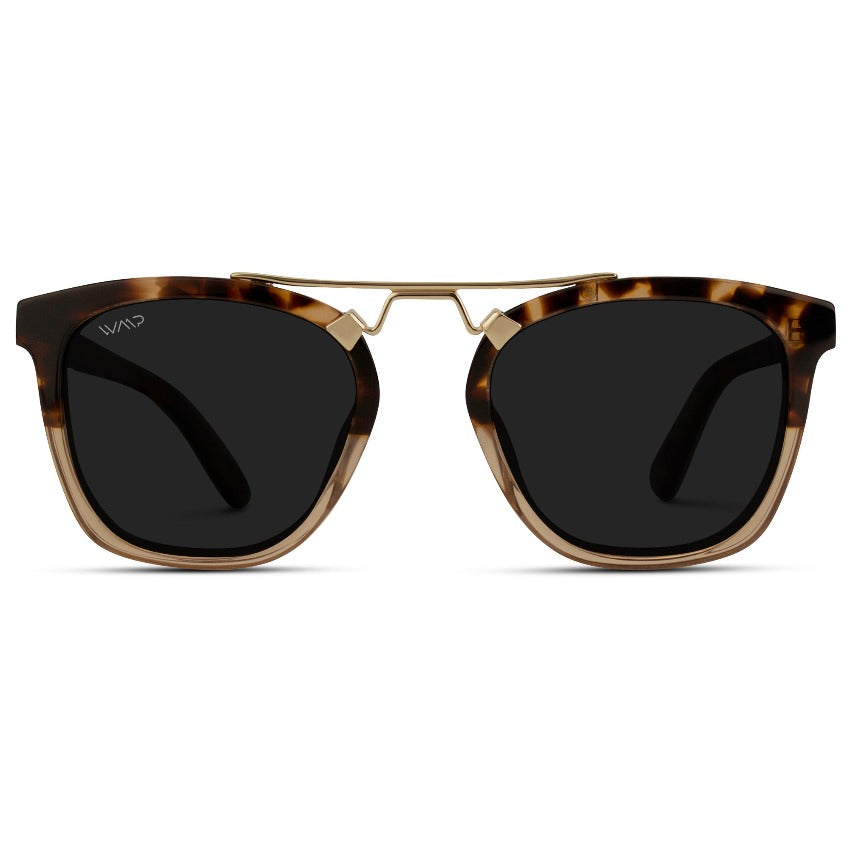 Lunettes de soleil surdimensionnées DEMI pour femme, couleur écaille de tortue marron cristal, par WMP Eyewear