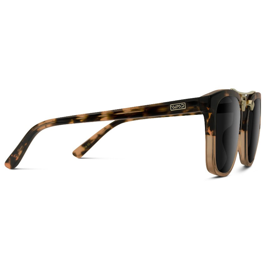 Lunettes de soleil surdimensionnées DEMI pour femme, couleur écaille de tortue marron cristal, par WMP Eyewear