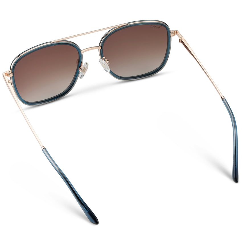 GIA Women's Square Oversized Aviator Sunglasses in Crystal Cobalt by WMP Eyewear