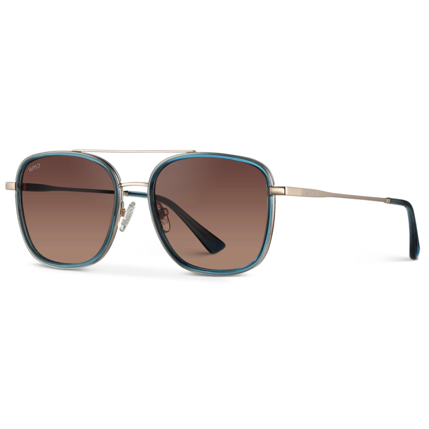 GIA Women's Square Oversized Aviator Sunglasses in Crystal Cobalt by WMP Eyewear