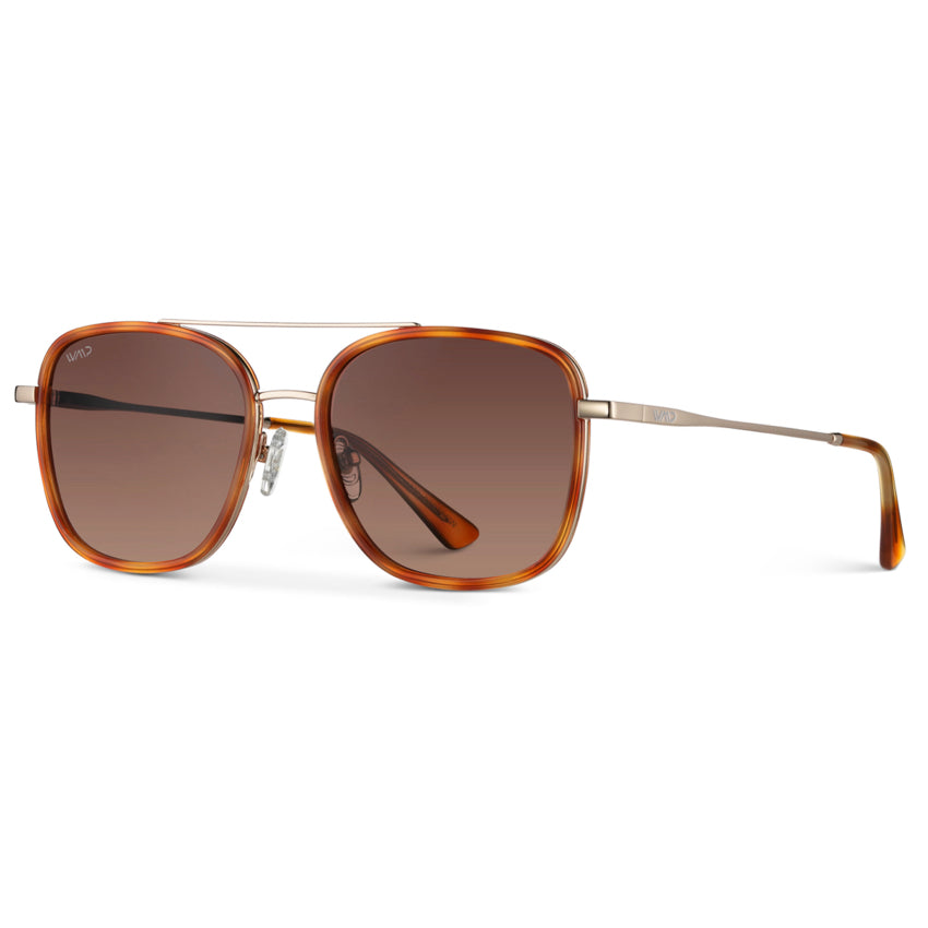 GIA Women's Square Oversized Aviator Sunglasses in Sunset Tortoise by WMP Eyewear UK