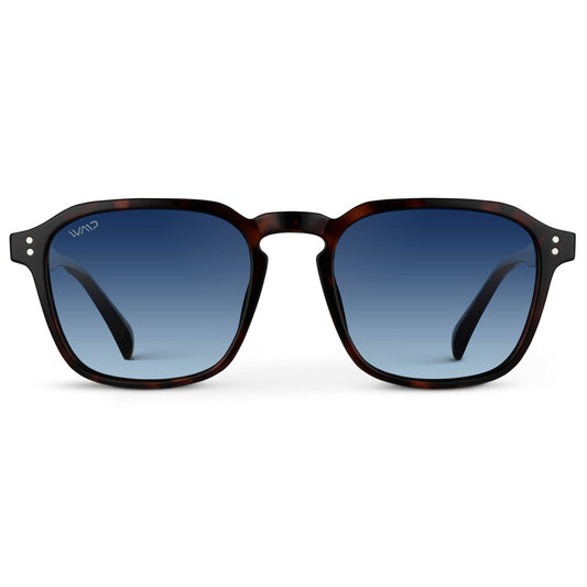 Lunettes de soleil carrées rétro pour homme FRANCIS en écaille de tortue marron par WMP Eyewear