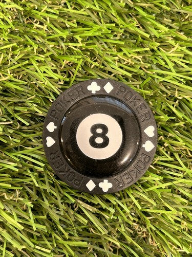 Eight 8 Ball - Clay Poker Chip - Golf Ball Marker