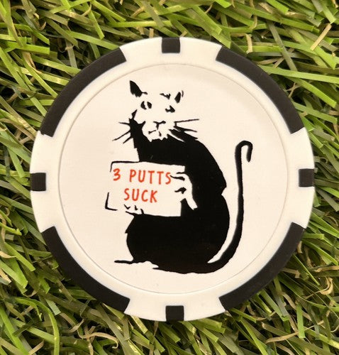 4 X Banksy Rat Comments - Golf Magnetic Poker Chip