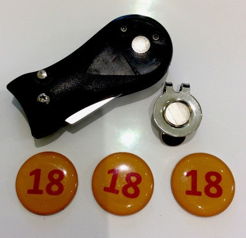 Pitchfork Magnetic Hat Clip With 3 18th Flag / 18th Birthday Marker