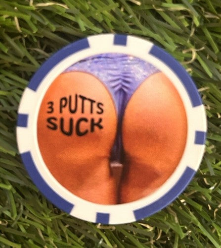 4 X Sexy Clay Poker Chips - Golf Ball Markers