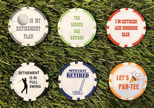 6 Retirement Poker Chips