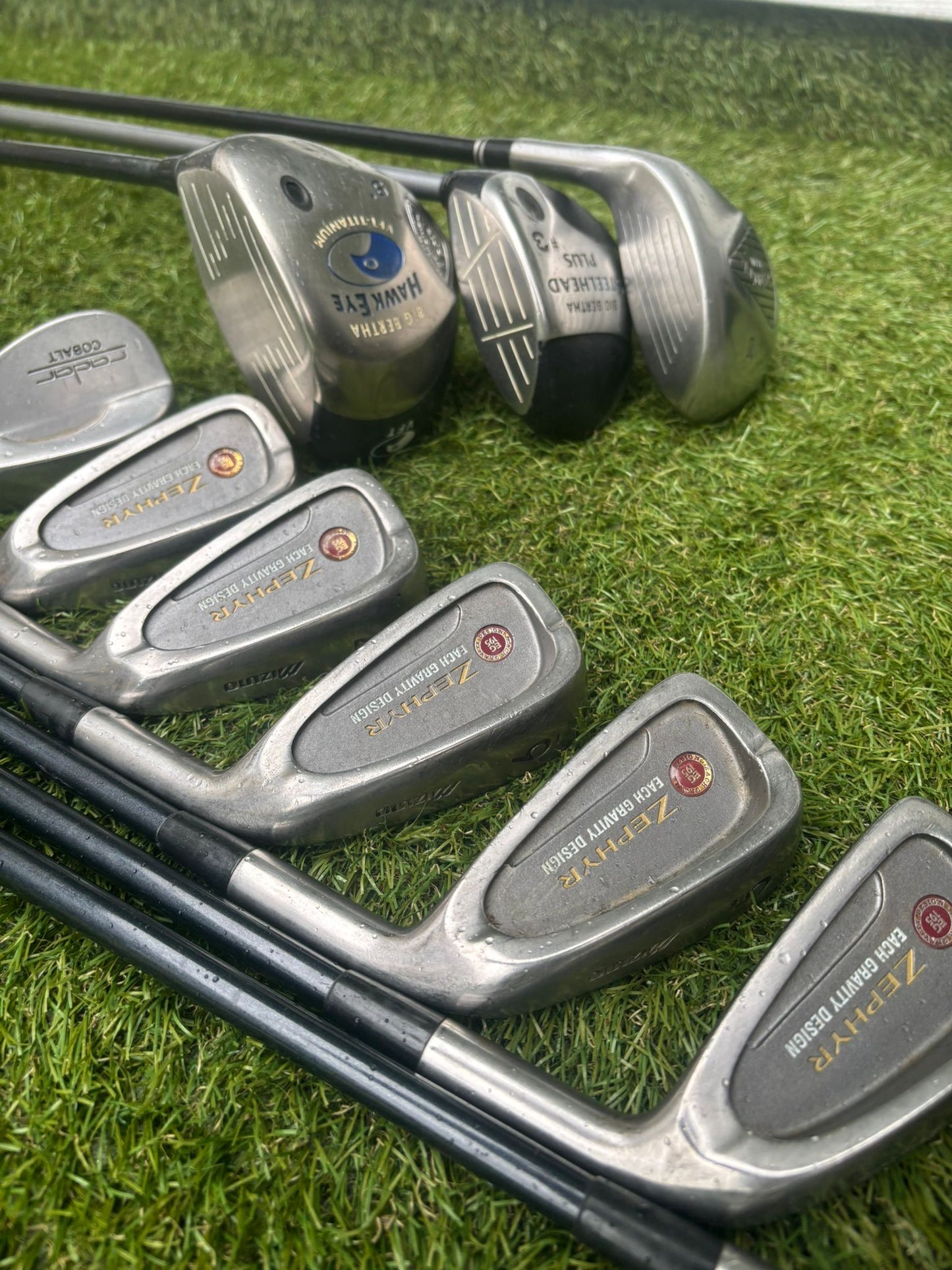 Mizuno Zephyr Irons + Callaway Big Bertha Woods + Hybrid + Wedge + Stand Bag (11 Clubs)