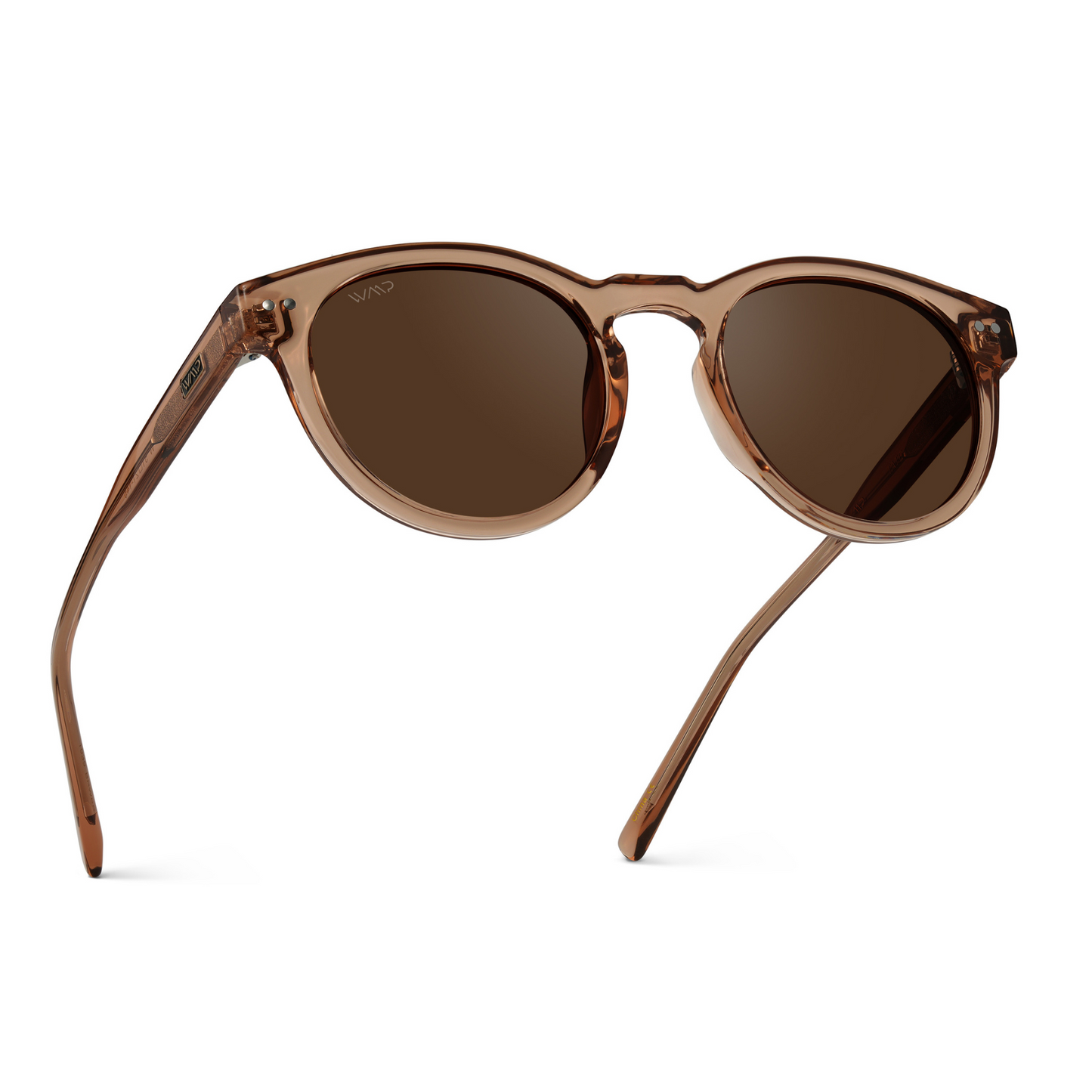 TATE Retro Round Unisex Sunglasses in Light Crystal Brown by WMP Eyewear