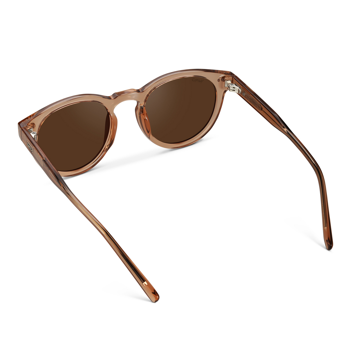 TATE Retro Round Unisex Sunglasses in Light Crystal Brown by WMP Eyewear