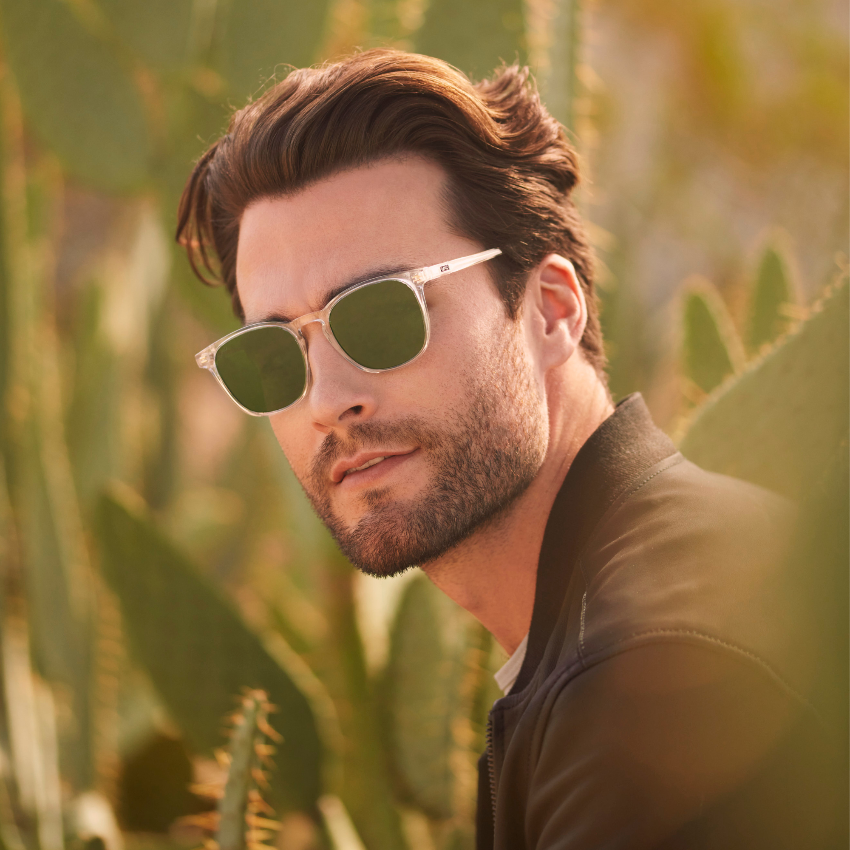 NICK Glossy Clear / Smoke Green Lens by WMP Eyewear