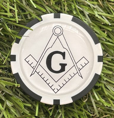 Masonic - Clay Poker Chip - Golf Ball Marker