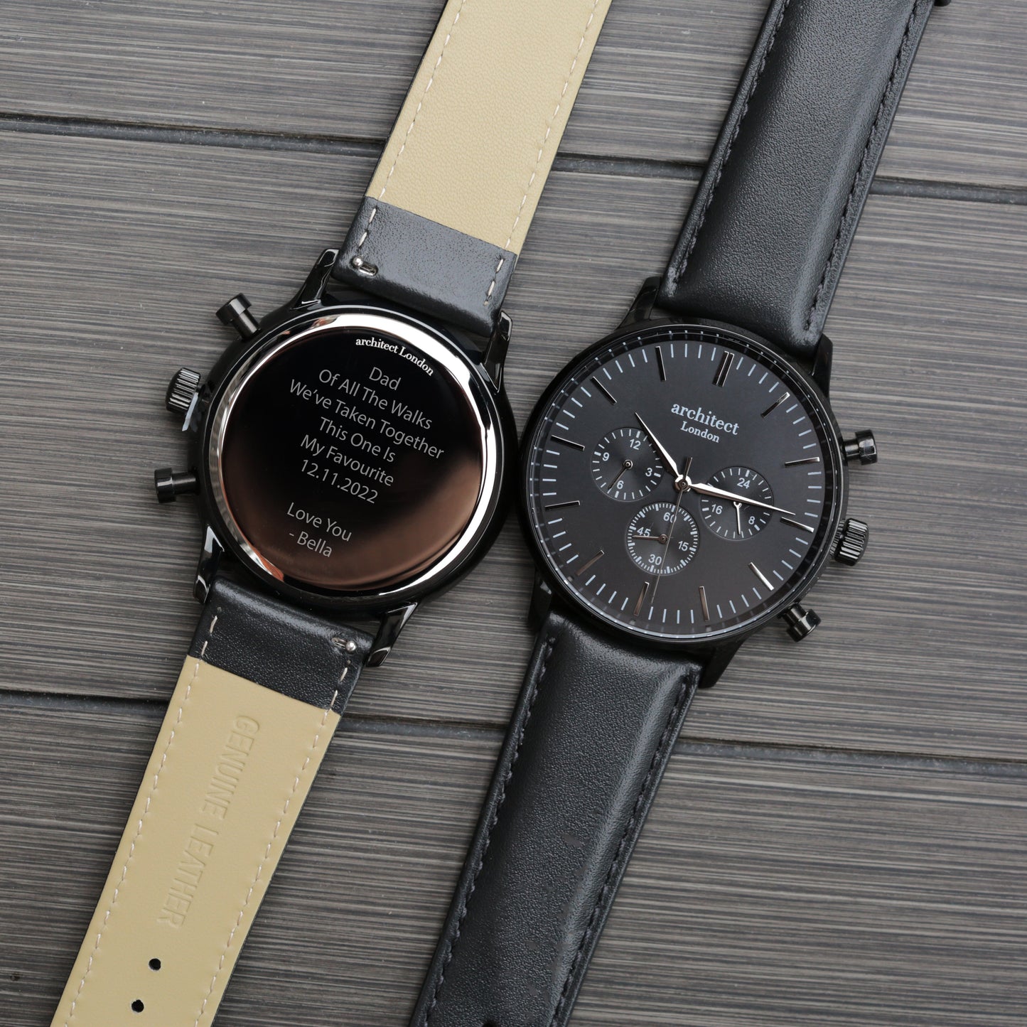 Montre de paiement sans contact - Motivator pour homme + Bracelet noir de jais + Gravure de police moderne