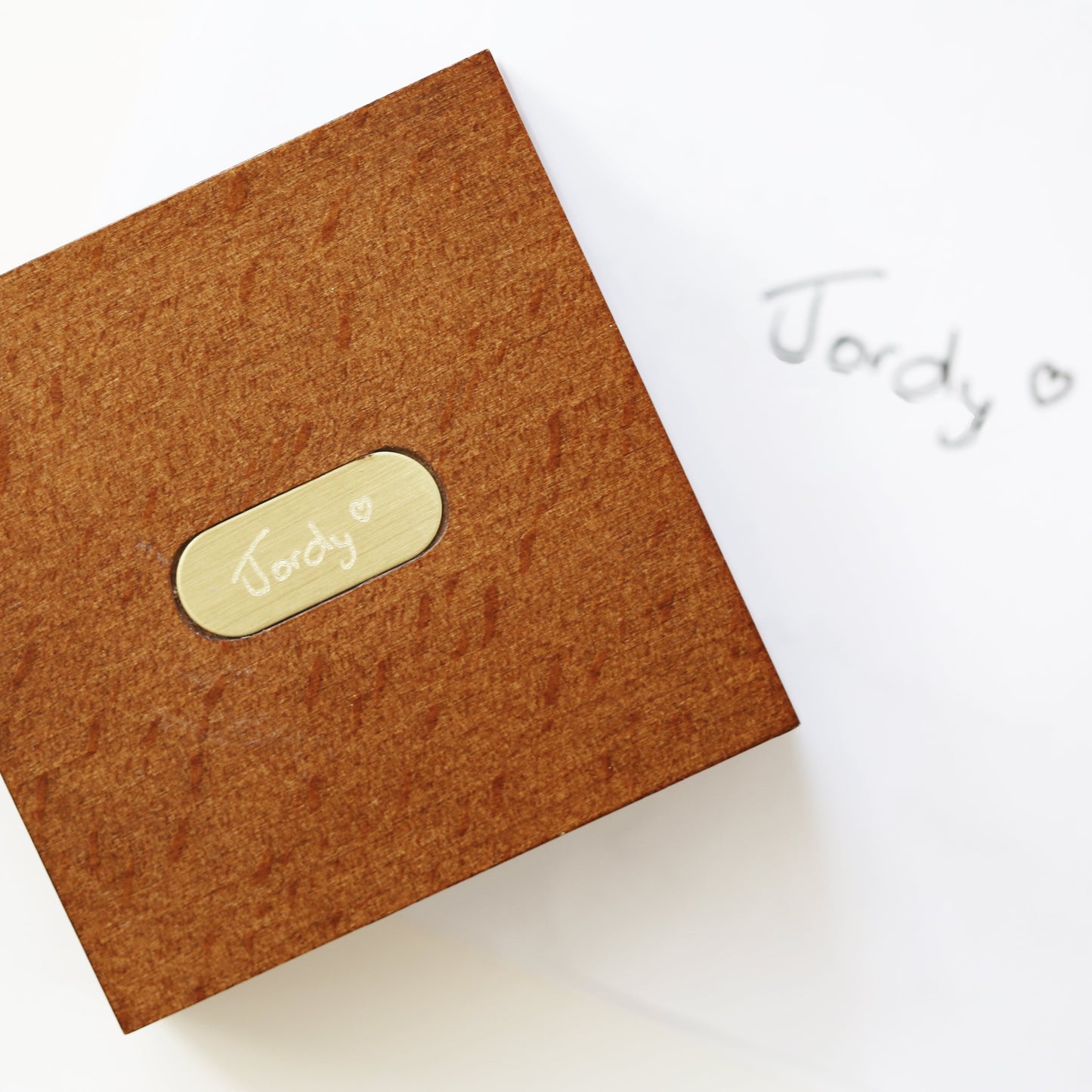 Compas d'écriture manuscrite personnalisé avec boîte en bois