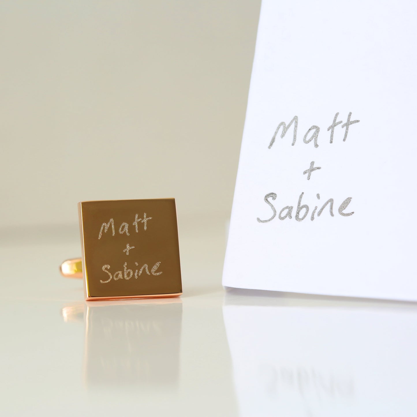Boutons de manchette gravés avec votre propre écriture manuscrite