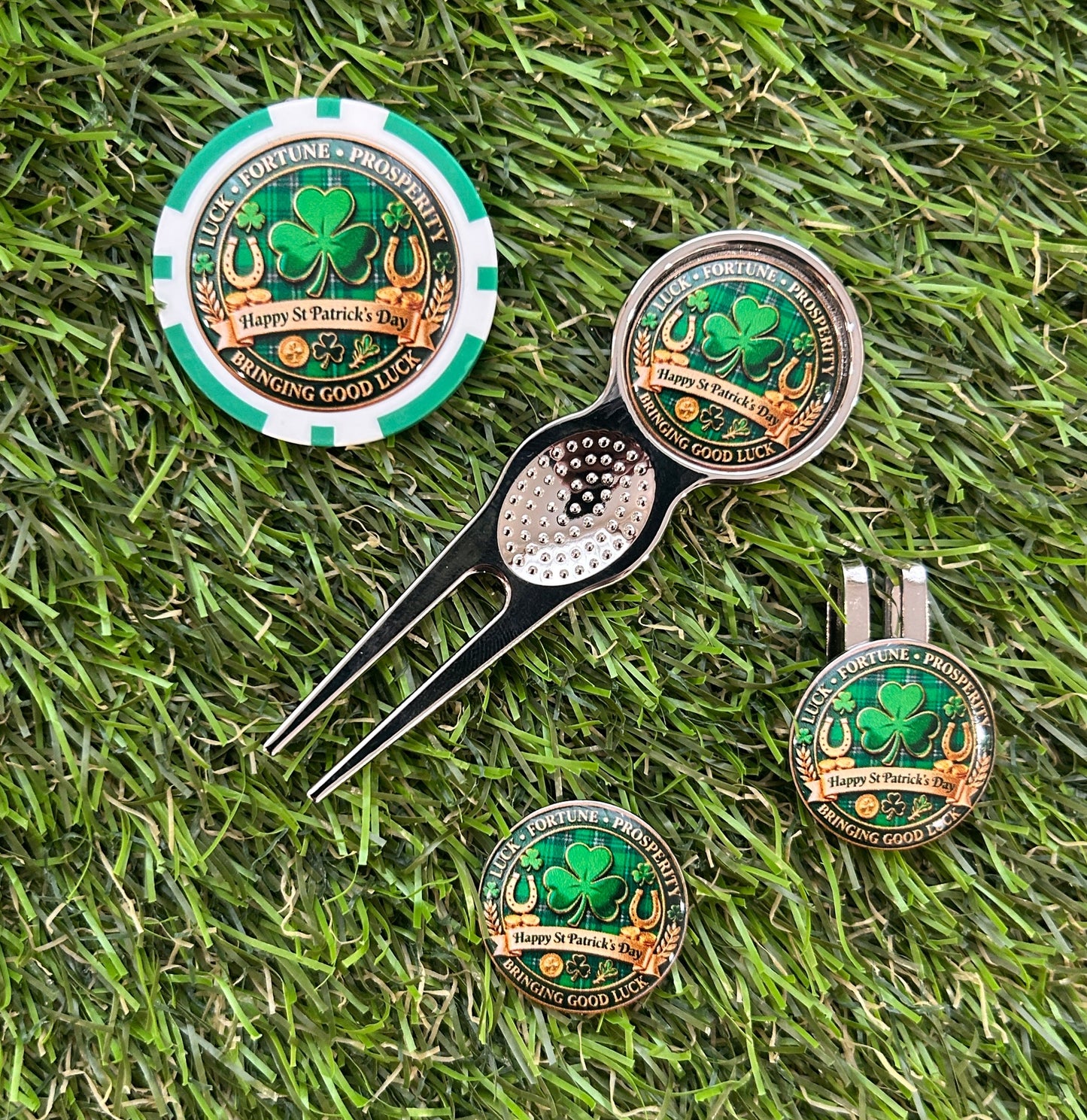 St Patrick’s Day Traditional metal pitchfork Combo Set with Poker Chip