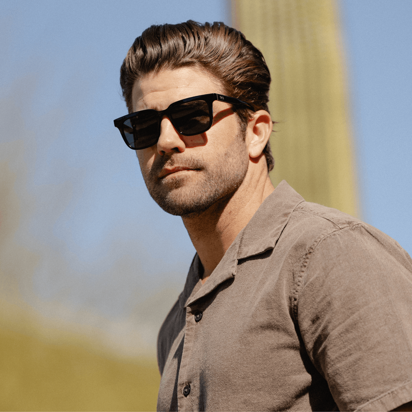 WILSON Men's Polarised Square Sunglasses in Triple Black by WMP Eyewear