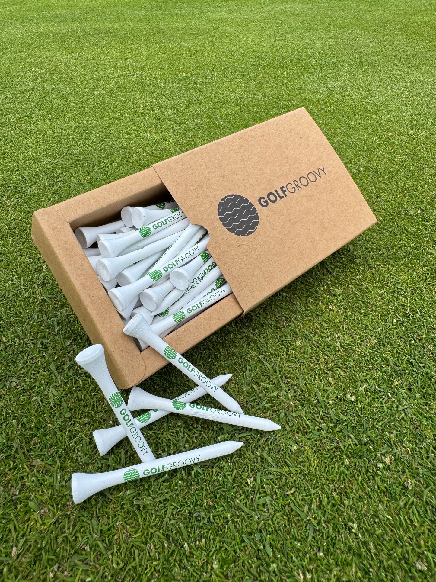 70mm White Bamboo Golf Tees | Eco Durable | 50-Pack