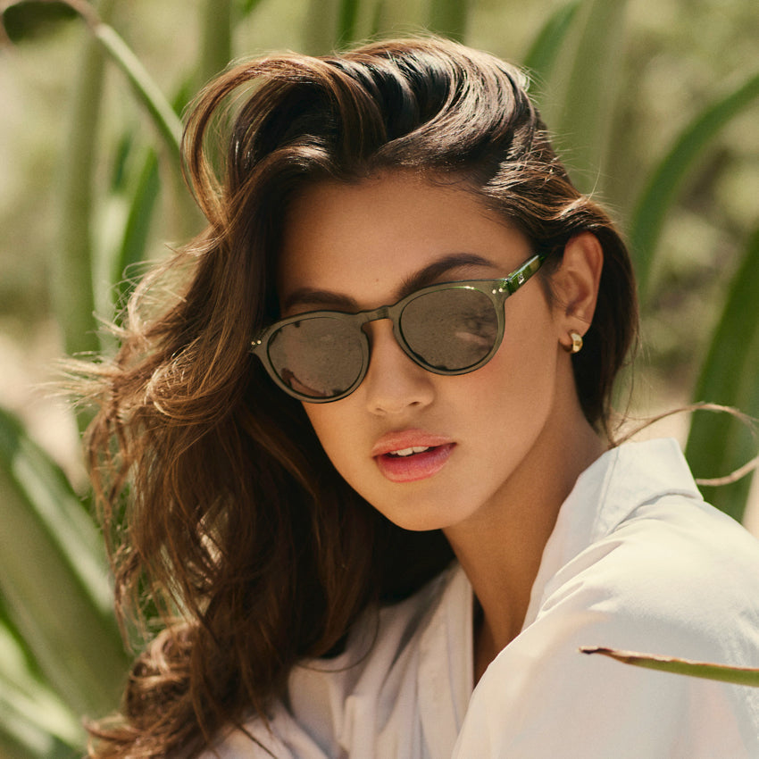 TATE Retro Round Unisex Sunglasses in Emerald Green by WMP Eyewear