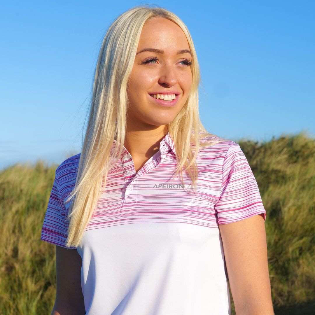 Pink/White Women's Polo Shirt