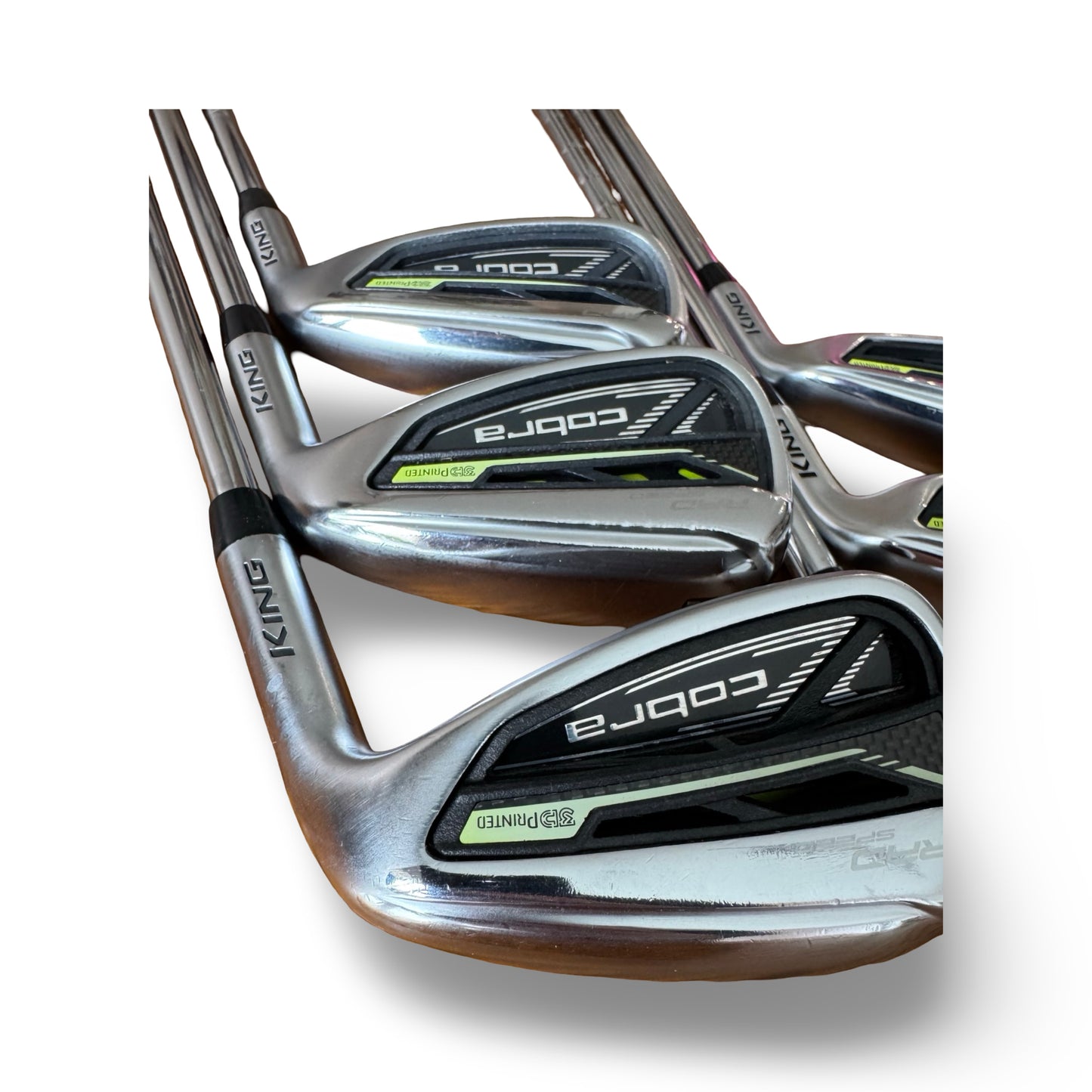 Cobra King Rad Speed 5-PW 3D Printed Stiff KBS Tour Shafts VGC Fast Delivery