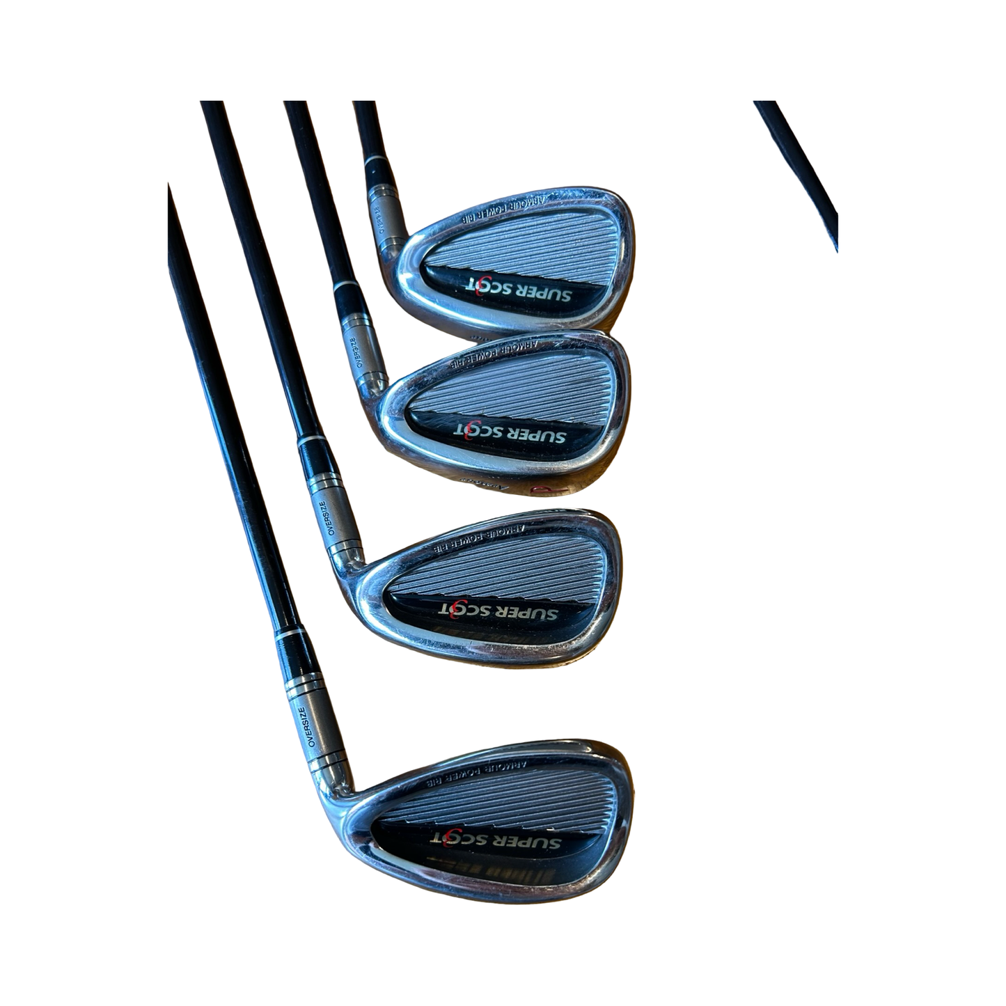 Tommy Armour Super Scot Over Size Golf Iron Set 4-PW & Sand Wedge Graphite Reg Flex New Lamkin Grips Head Covers