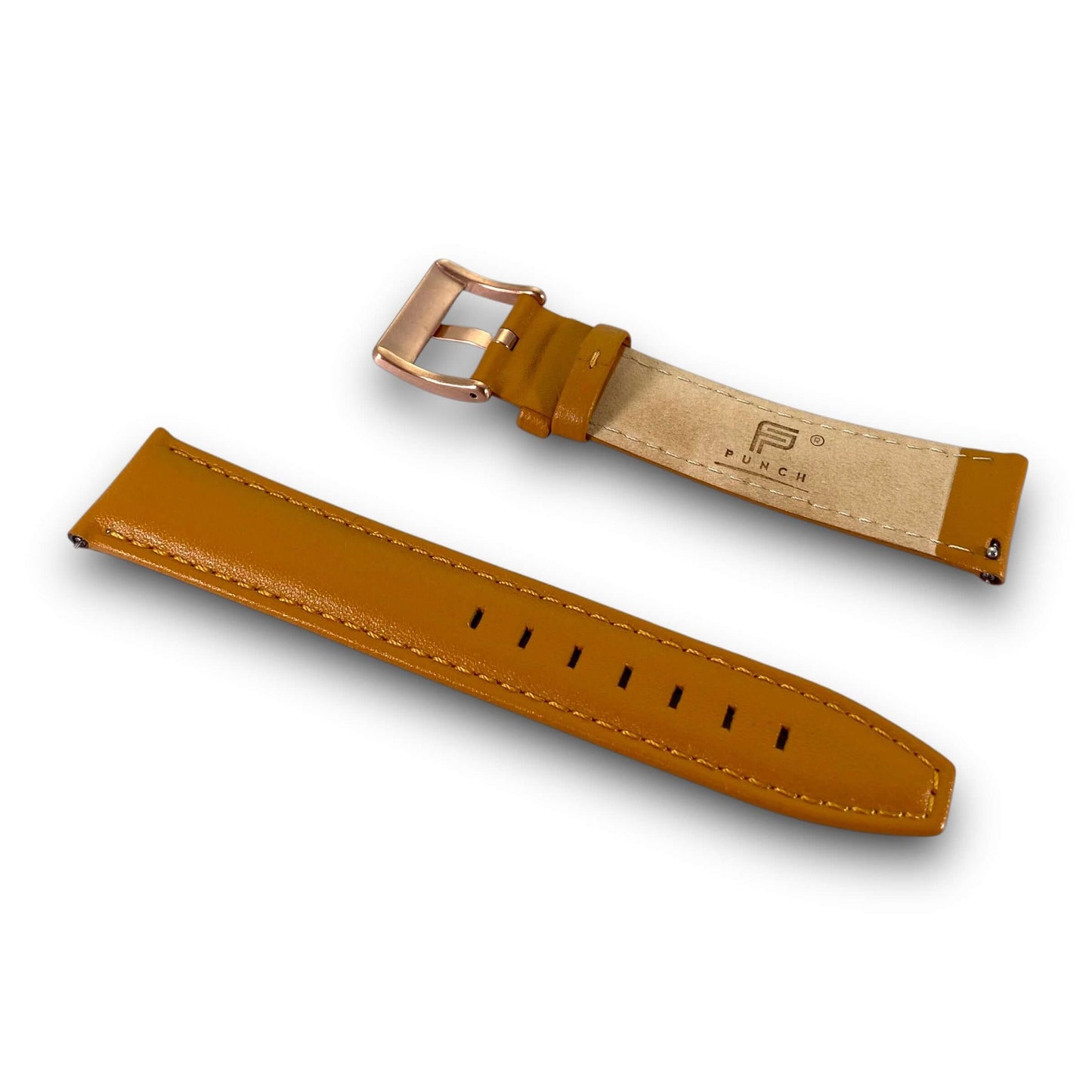 PUNCH Men's Rose Gold & Black Automatic Skeleton Watch - Tan Leather Strap