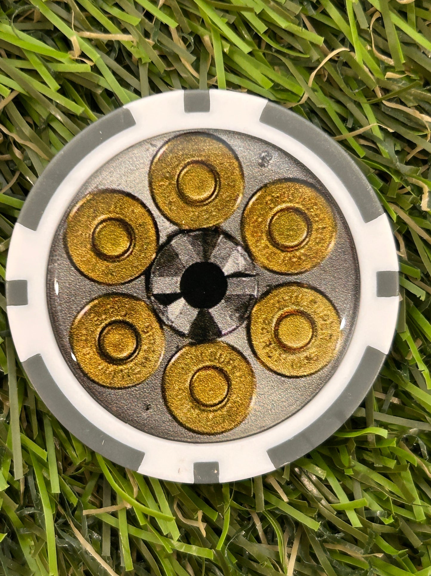 Gun Barrel Magnetic Clay Poker Chip - Golf Ball Marker