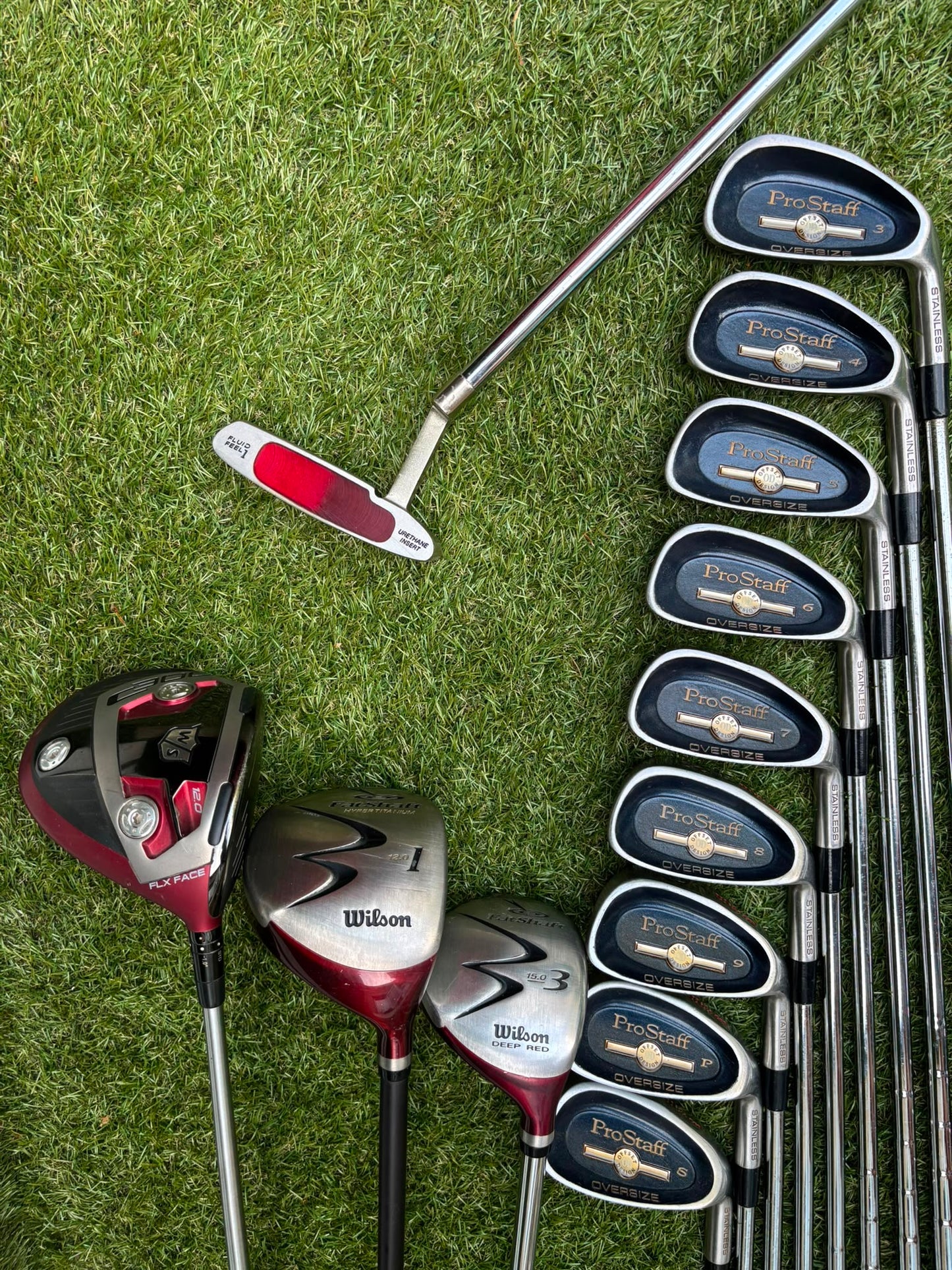 Wilson ProStaff Oversize Irons, Wilson Staff D300 Driver, Wilson Deep Red Woods & Wilson Stand Bag
