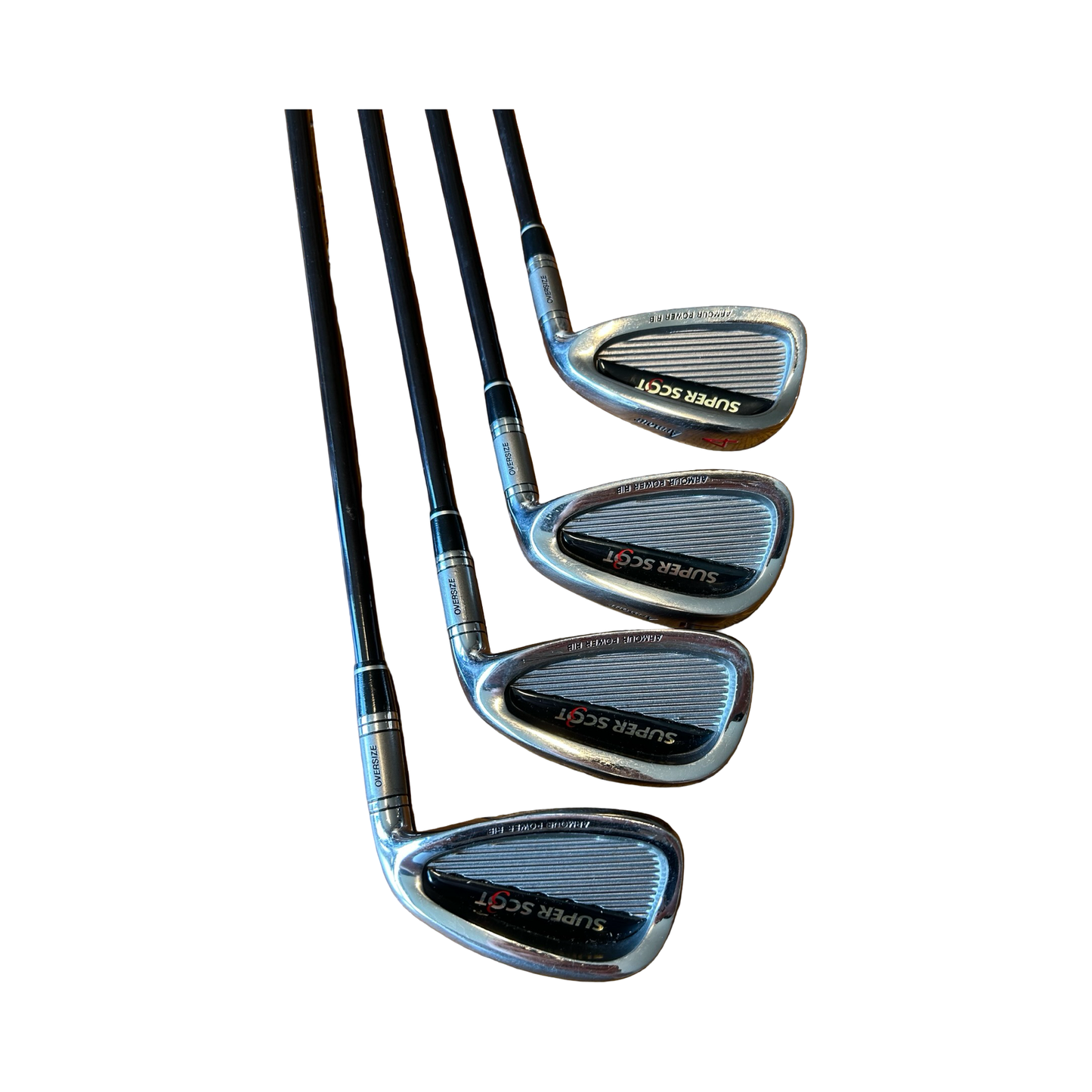 Tommy Armour Super Scot Over Size Golf Iron Set 4-PW & Sand Wedge Graphite Reg Flex New Lamkin Grips Head Covers
