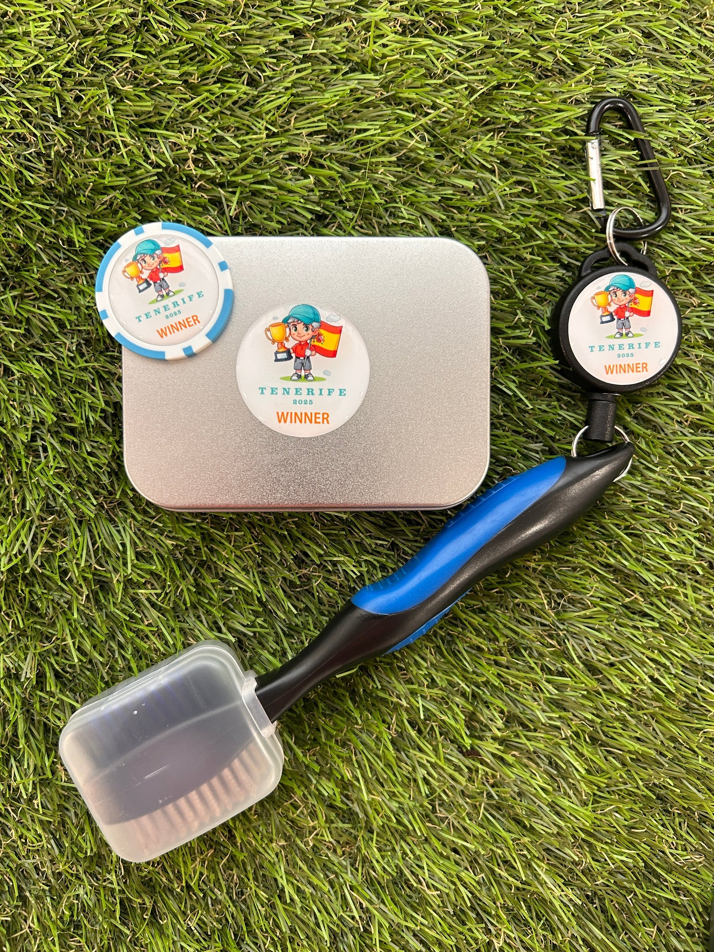 Personalised Golf Brush with retractable spike
