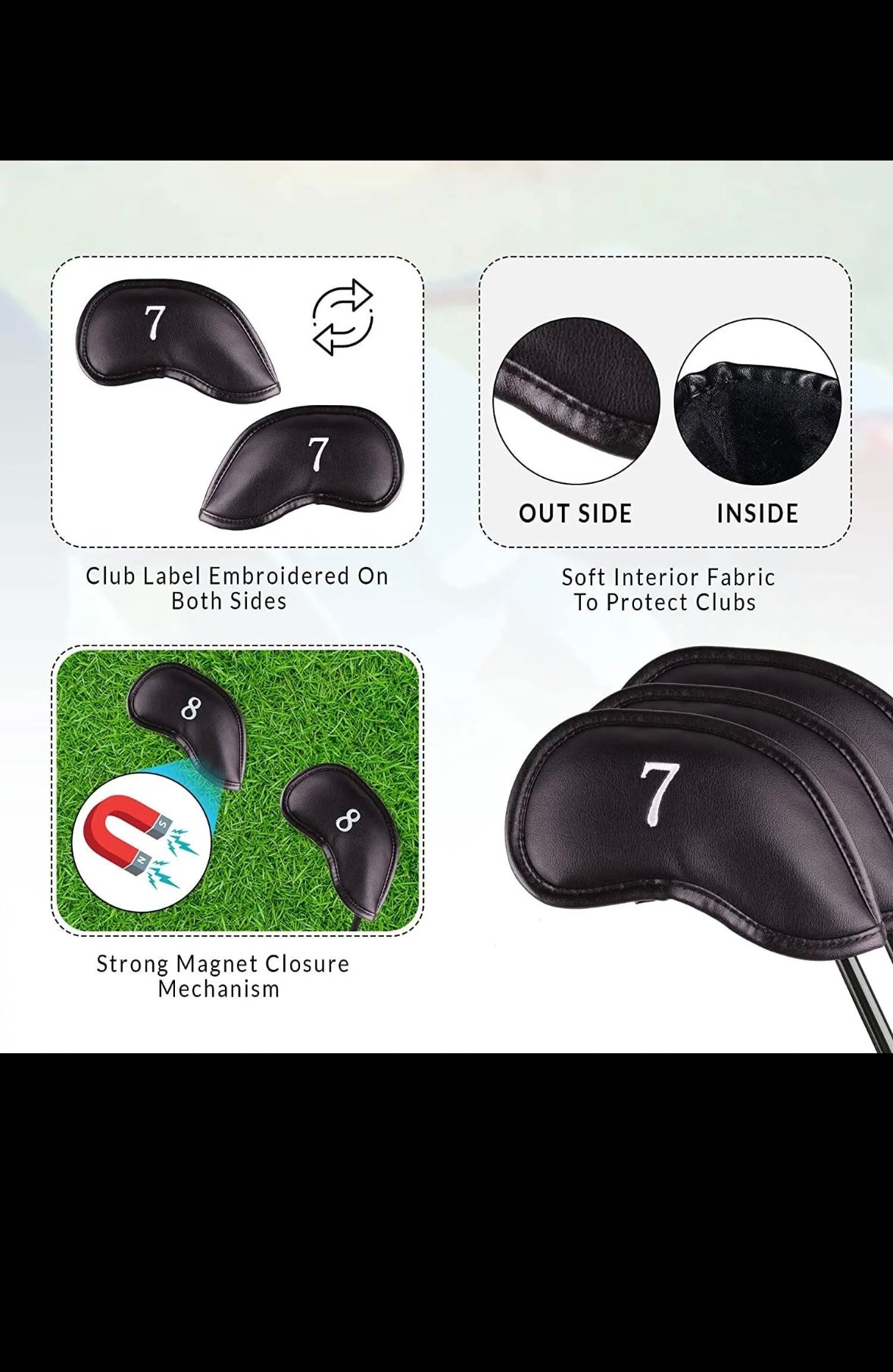 Lot de 12 couvre-têtes de club de golf neufs