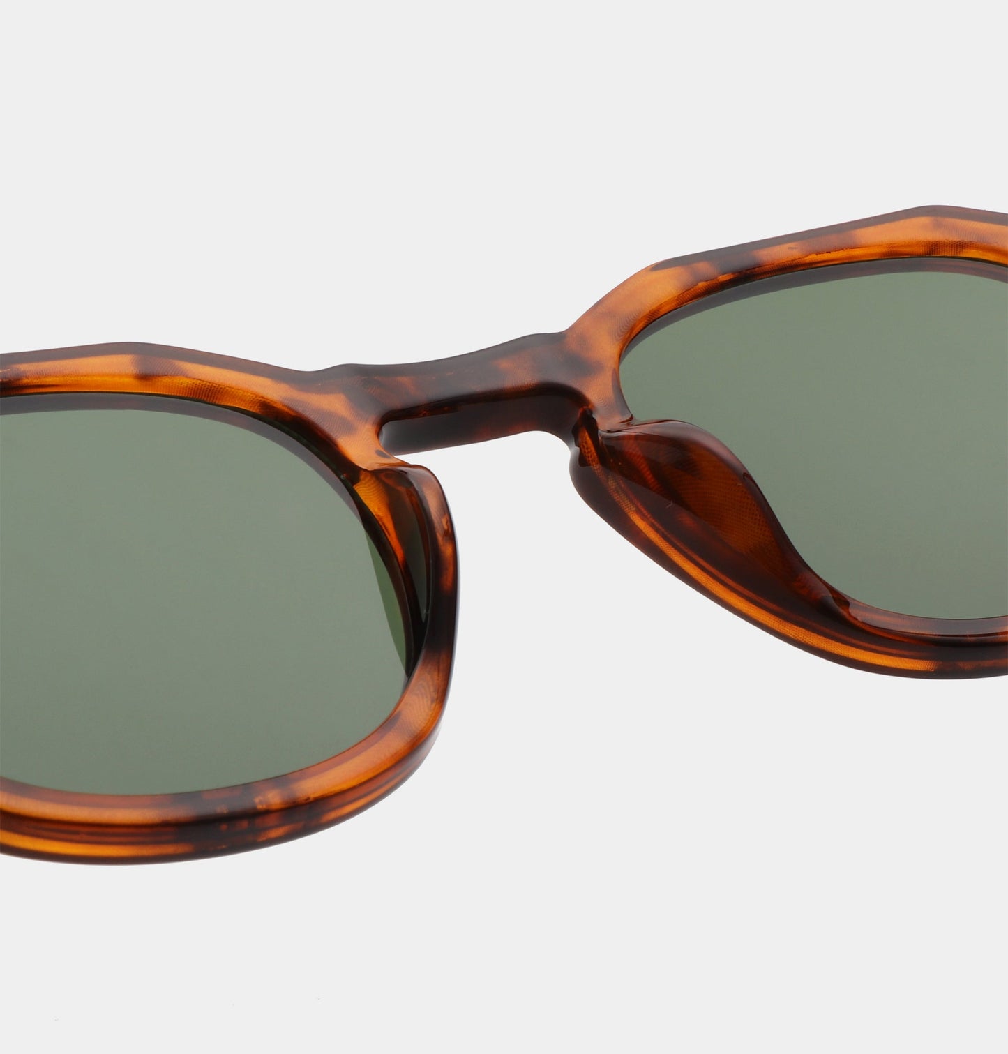 A.KJÆRBEDE (AKJAERBEDE) Zan Sunglasses | Havana Tortoise Frame, Green Lens
