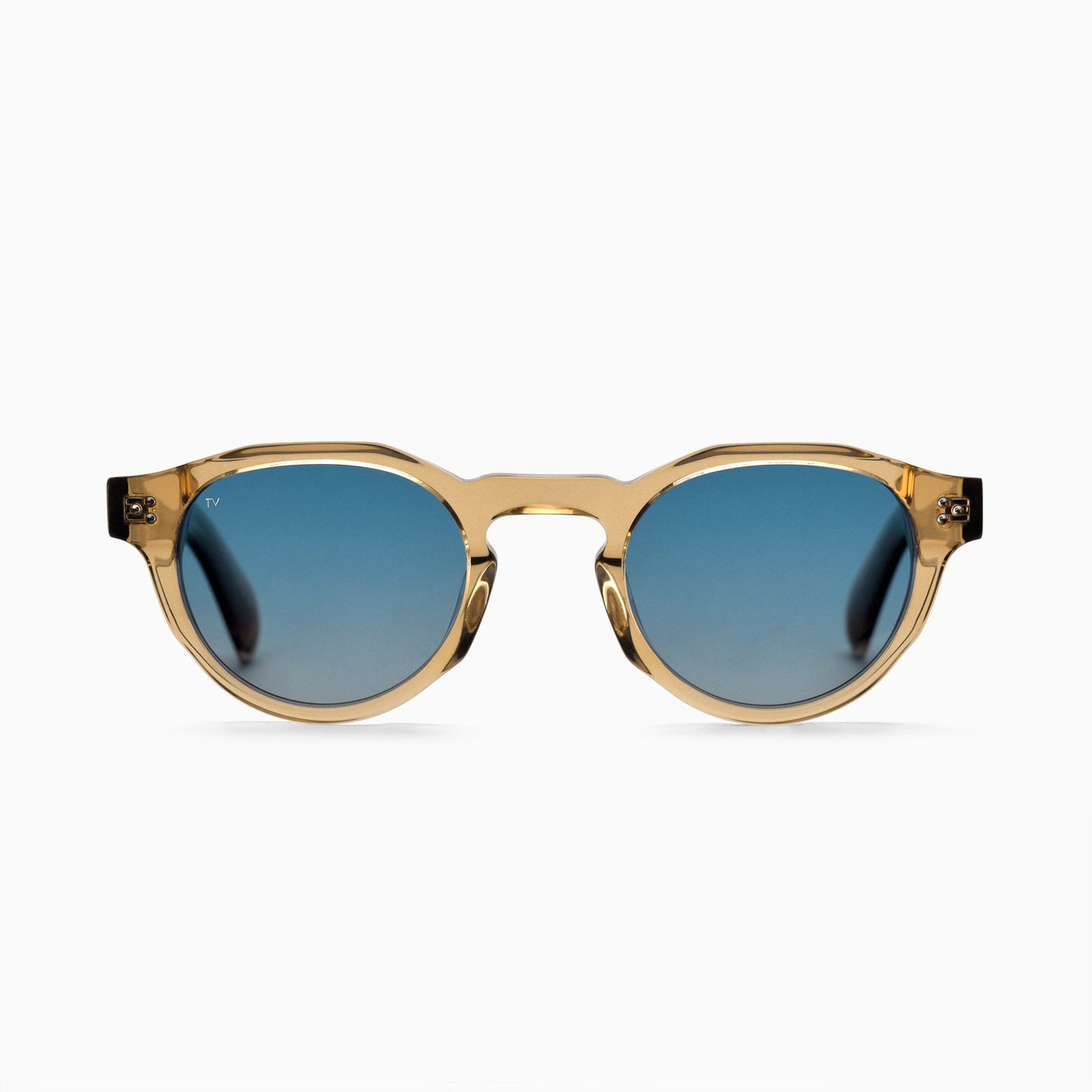 AURA Polarised Sunglasses, Unisex, Crystal Brown, Blue Gradient by TrueVivid