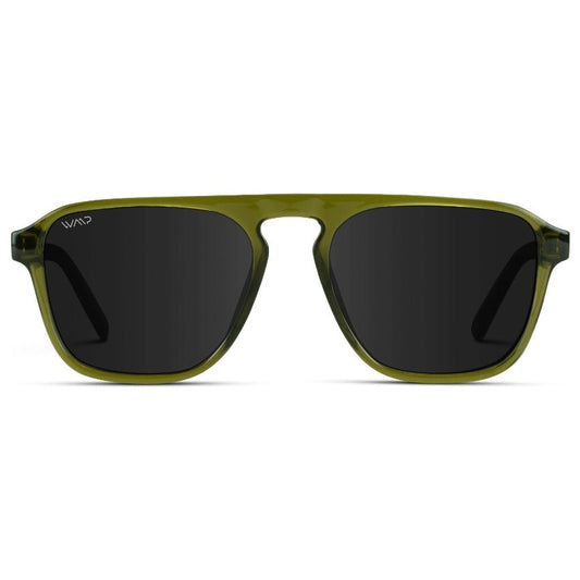 Lunettes de soleil aviateur carrées unisexes EMERSON vert saguaro par WMP Eyewear