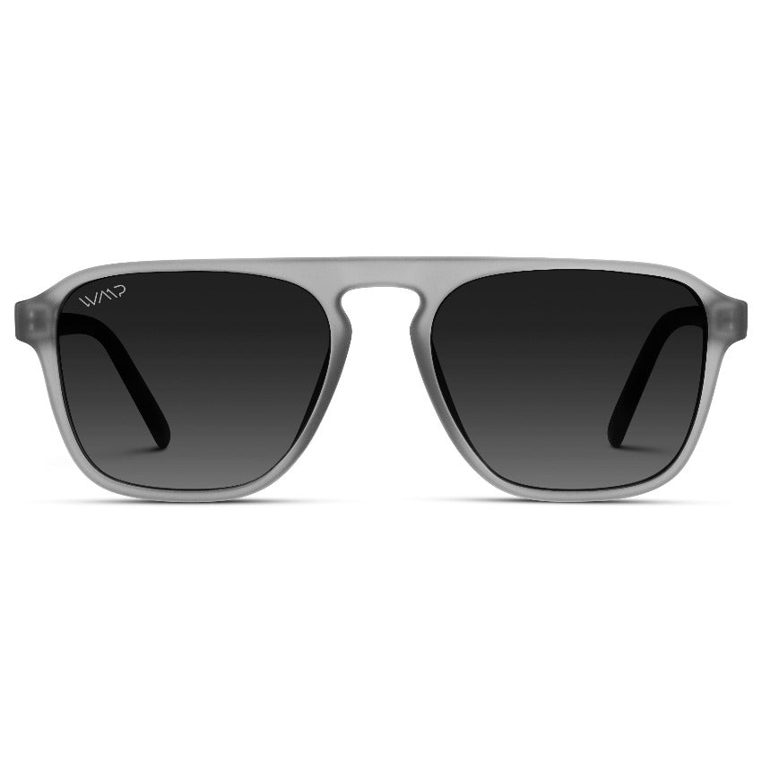 Lunettes de soleil aviateur carrées unisexes EMERSON en gris Moonrock par WMP Eyewear