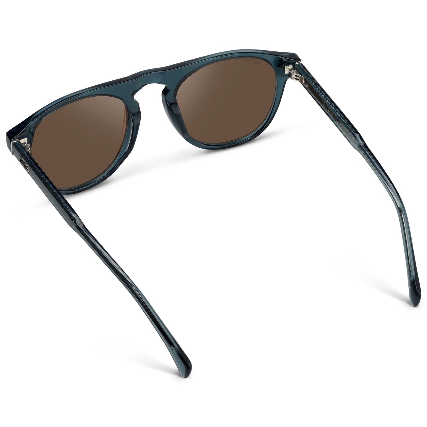 AXEL Men's Rounded Aviator Sunglasses in Crystal Steel Blue by WMP Eyewear